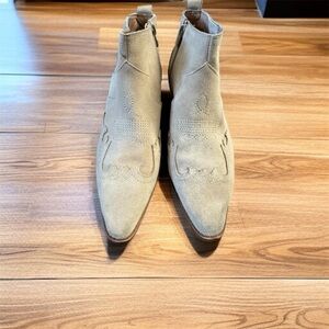 Zara suede cowboy booties, Size 38 (7.5)